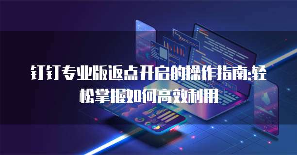钉钉专业版返点开启的操作指南:轻松掌握如何高效利用