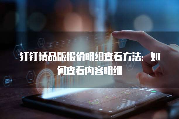 钉钉精品版报价明细查看方法：如何查看内容明细