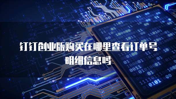 钉钉创业版购买在哪里查看订单号明细信息吗