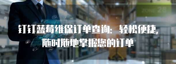 钉钉蓝莓维保订单查询:轻松便捷,随时随地掌握您的订单