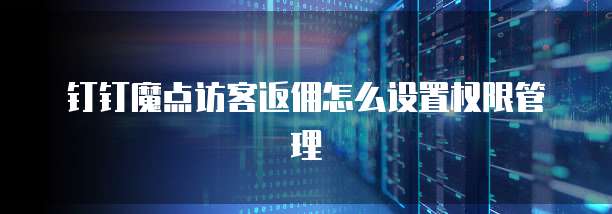 钉钉魔点访客返佣怎么设置权限管理