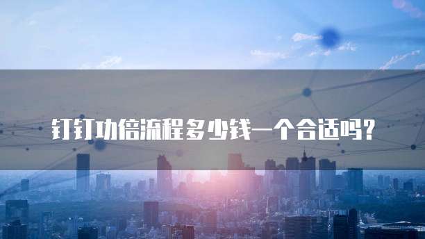 钉钉功倍流程多少钱一个合适吗?