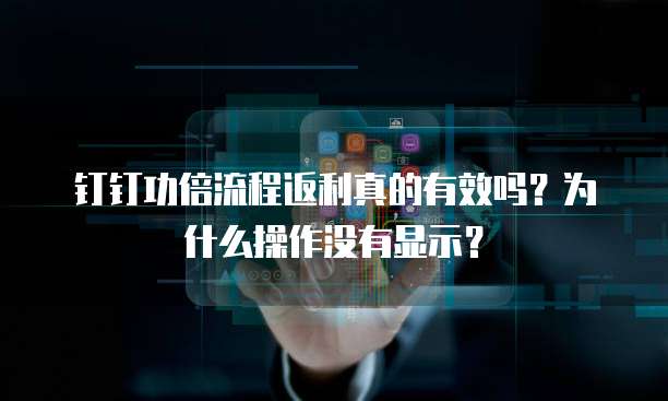 钉钉功倍流程返利真的有效吗?为什么操作没有显示?