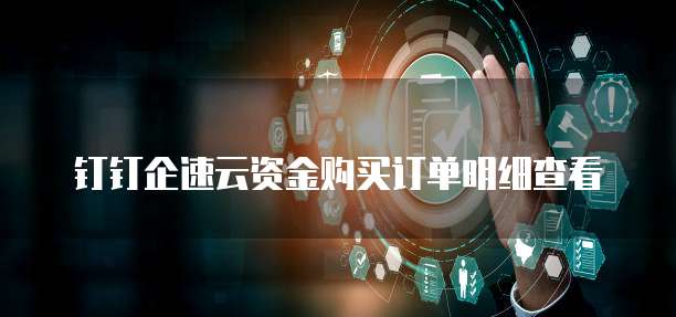 钉钉企速云资金购买订单明细查看