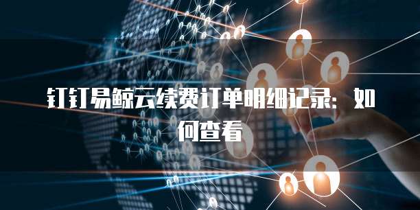 钉钉易鲸云续费订单明细记录：如何查看