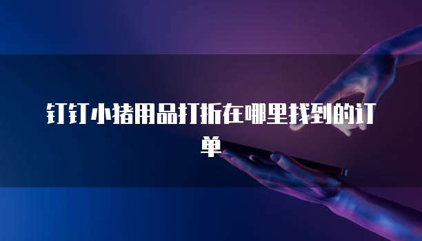 钉钉小猪用品打折在哪里找到的订单