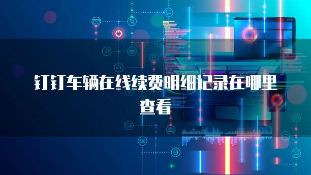 钉钉车辆在线续费明细记录在哪里查看
