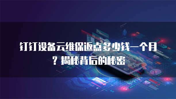 钉钉设备云维保返点多少钱一个月?揭秘背后的秘密