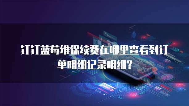 钉钉蓝莓维保续费在哪里查看到订单明细记录明细?