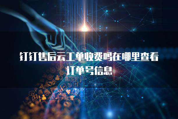 钉钉售后云工单收费吗在哪里查看订单号信息