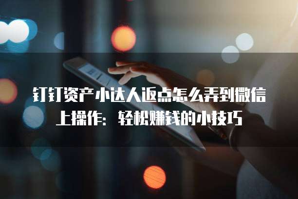 钉钉资产小达人返点怎么弄到微信上操作:轻松赚钱的小技巧