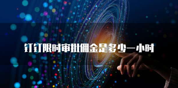 钉钉限时审批佣金是多少一小时