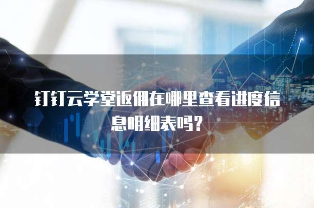 钉钉云学堂返佣在哪里查看进度信息明细表吗?