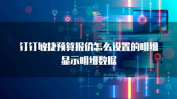 钉钉敏捷预算报价怎么设置的明细显示明细数据