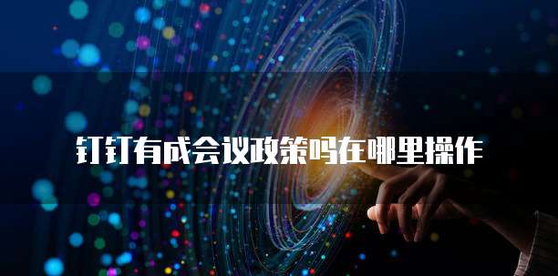 钉钉有成会议政策吗在哪里操作