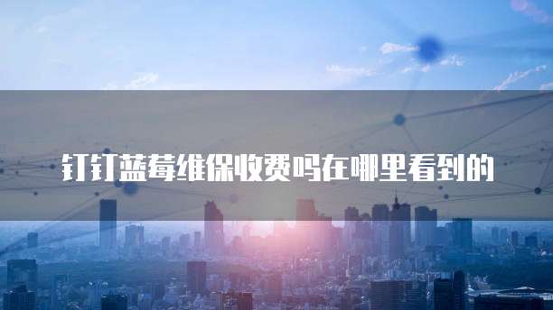 钉钉蓝莓维保收费吗在哪里看到的