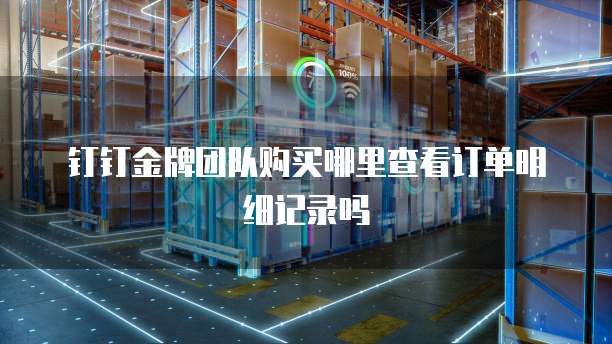 钉钉金牌团队购买哪里查看订单明细记录吗