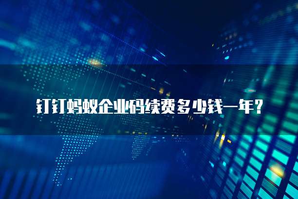 钉钉蚂蚁企业码续费多少钱一年？