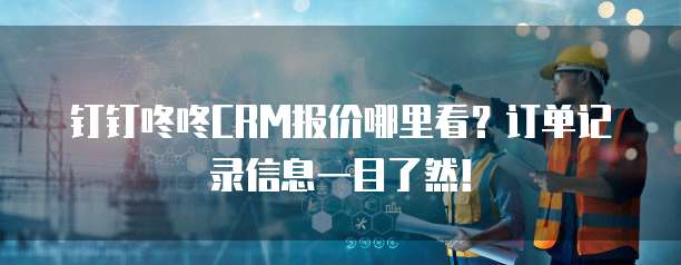 钉钉咚咚CRM报价哪里看?订单记录信息一目了然!
