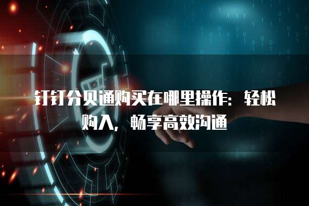 钉钉分贝通购买在哪里操作：轻松购入，畅享高效沟通