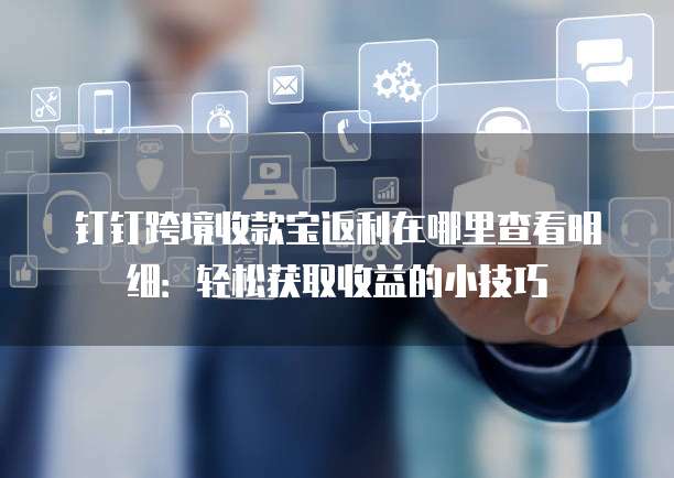 钉钉跨境收款宝返利在哪里查看明细:轻松获取收益的小技巧
