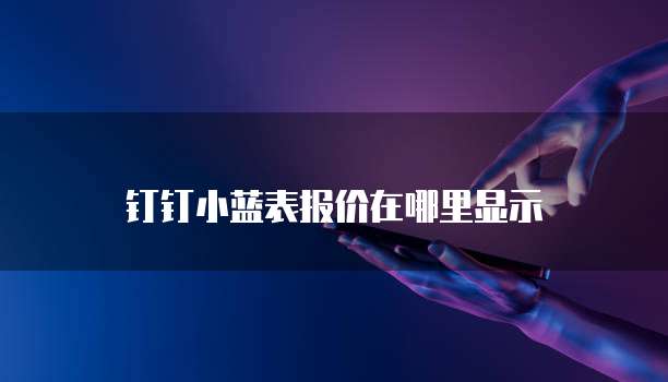 钉钉小蓝表报价在哪里显示