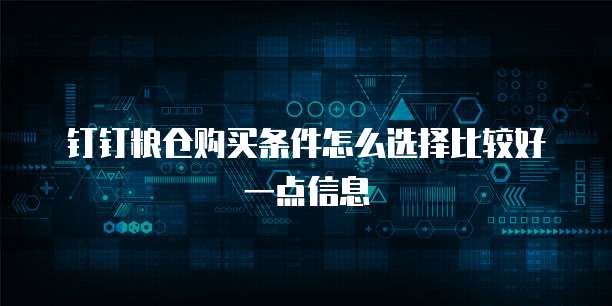 钉钉粮仓购买条件怎么选择比较好一点信息