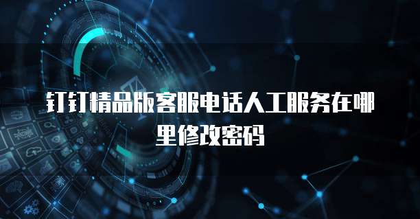 钉钉精品版客服电话人工服务在哪里修改密码