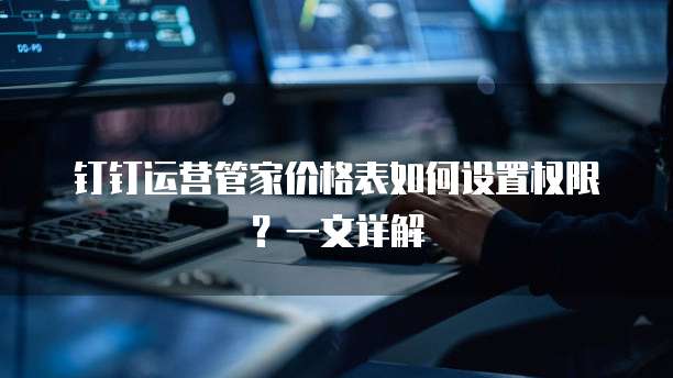 钉钉运营管家价格表如何设置权限?一文详解