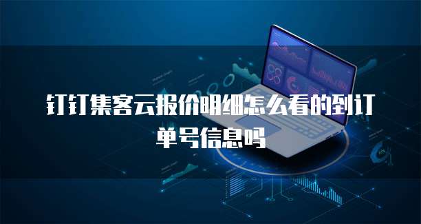 钉钉集客云报价明细怎么看的到订单号信息吗