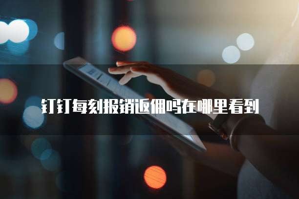钉钉每刻报销返佣吗在哪里看到
