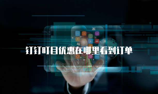 钉钉盯目优惠在哪里看到订单