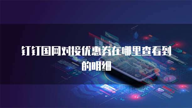 钉钉国网对接优惠券在哪里查看到的明细