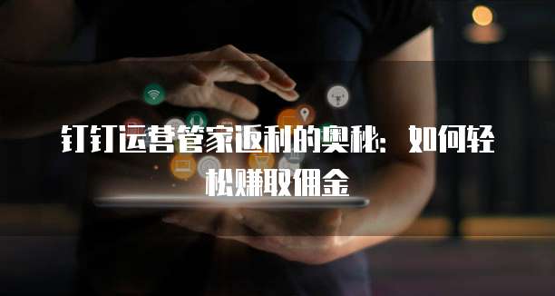 钉钉运营管家返利的奥秘:如何轻松赚取佣金