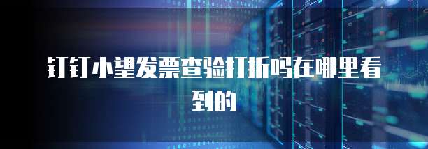 钉钉小望发票查验打折吗在哪里看到的