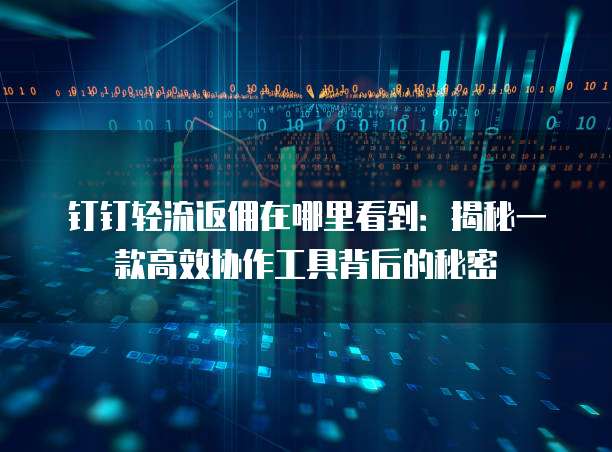 钉钉轻流返佣在哪里看到:揭秘一款高效协作工具背后的秘密
