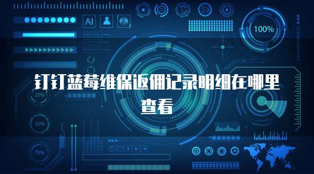 钉钉蓝莓维保返佣记录明细在哪里查看