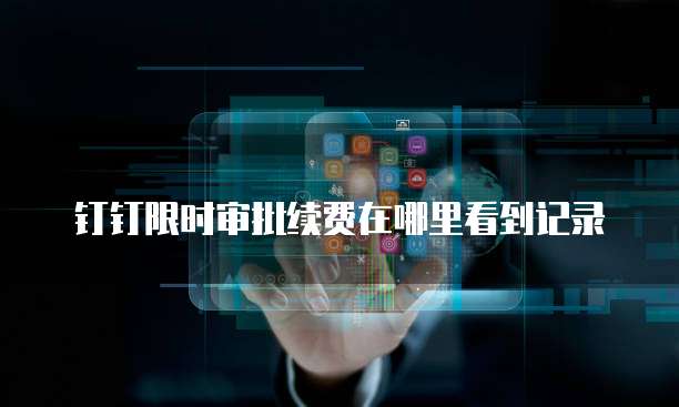 钉钉限时审批续费在哪里看到记录