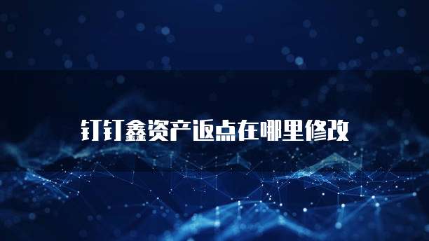 钉钉鑫资产返点在哪里修改