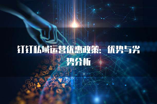 钉钉私域运营优惠政策:优势与劣势分析