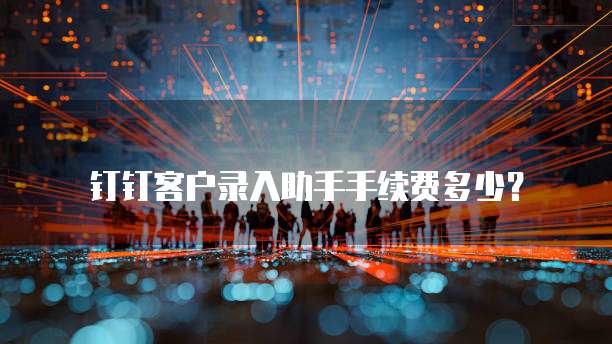 钉钉客户录入助手手续费多少?