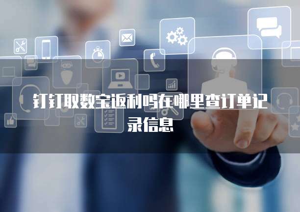 钉钉取数宝返利吗在哪里查订单记录信息