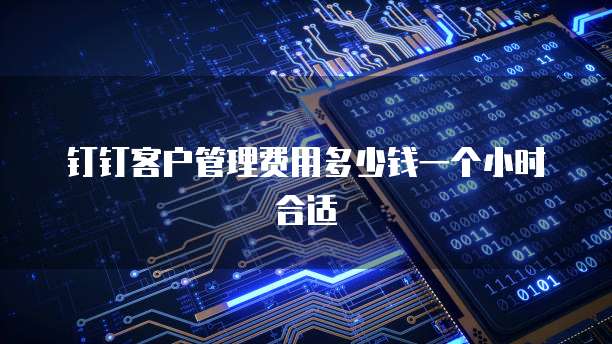 钉钉客户管理费用多少钱一个小时合适