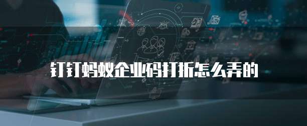 钉钉蚂蚁企业码打折怎么弄的