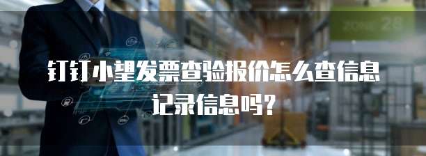 钉钉小望发票查验报价怎么查信息记录信息吗?