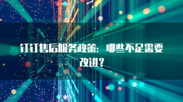 钉钉售后服务政策：哪些不足需要改进？