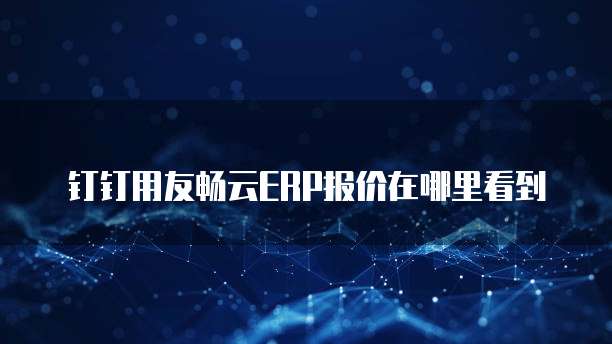 钉钉用友畅云ERP报价在哪里看到