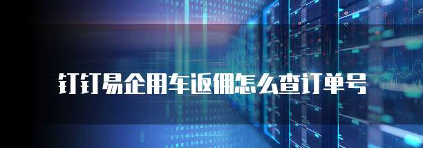 钉钉易企用车返佣怎么查订单号