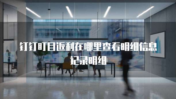 钉钉盯目返利在哪里查看明细信息记录明细