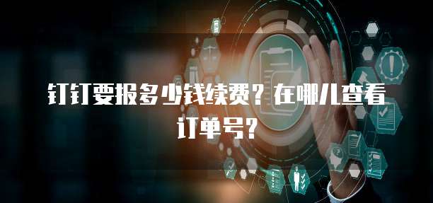 钉钉要报多少钱续费?在哪儿查看订单号?